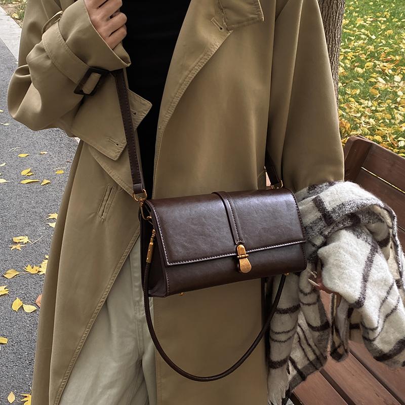 Fashion Retro Pu Leather Crossbody Bag For Women 2025 Winter Flap Messenger Bag Ladies Travel Small Shoulder Underarm Handbag