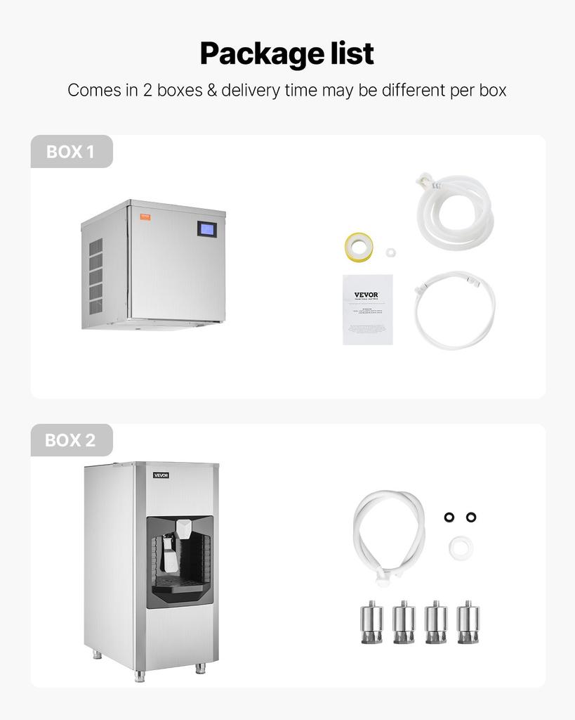 VEVOR Commercial Ice Maker, 400 Lbs/Day Ice Maker Machine, 180 Lbs Large Ice Storage Bin with 20 Lbs/Min Automatic Ice Dispensing