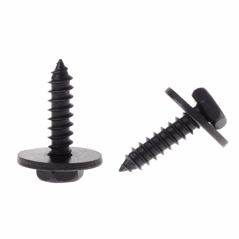10 Pcs/set Universal Car Auto 4.8x19mm Self-Tapping Screws Captive Loose Washer 8mm Hex Head