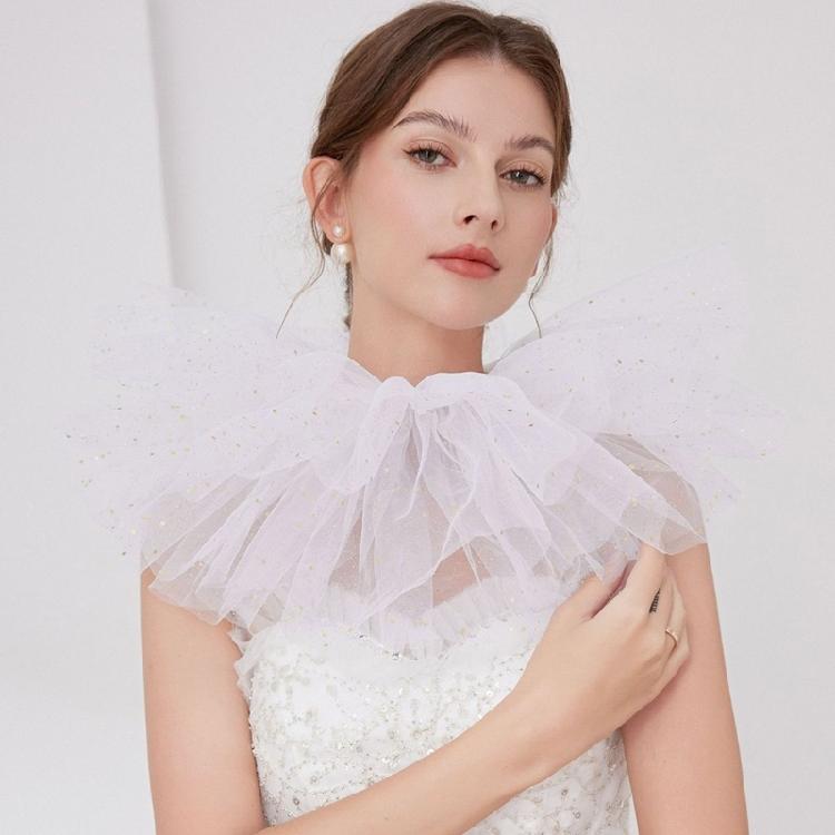 Multiuse Mesh Jabot Collar Vintage Victorian Costume Collar Cosplay Accessory Decorative Collar for Stage Performers