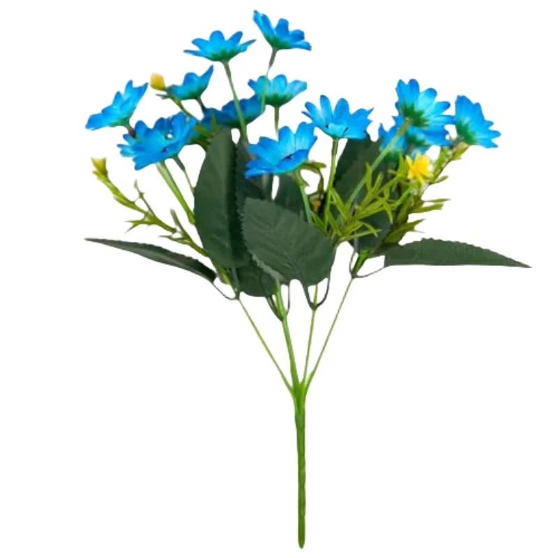 Artificial Daisies Real Touch Plastic Wildflowers Wedding Bridal Bouquet Tabletop Floral Arrangement Faux Daisy Home Decoration