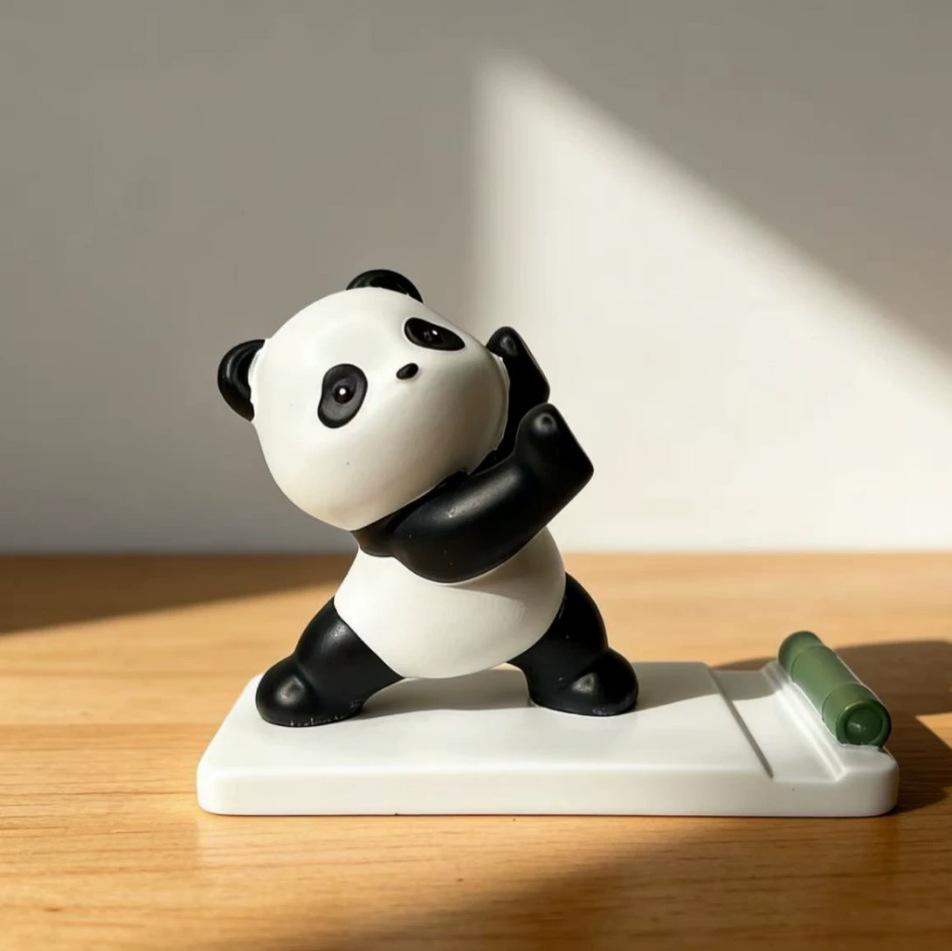 Kung Fu Panda Phone & Tablet Holder: Creative Resin Desktop Stand & Ornament
