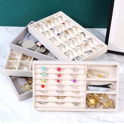 Flanell Samt Schmuckschale Armbänder Schmuckaufbewahrung Palette Ringe Ohrringe Organizer Schnüre