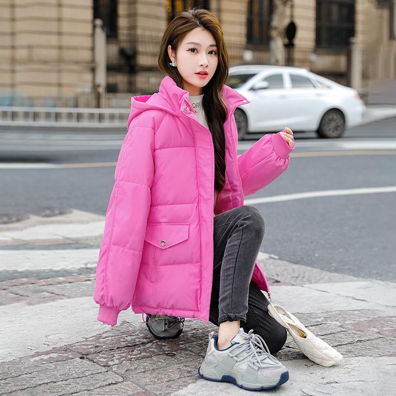 Casual and Warm Women's Down Cotton Jacket Winter Bread Coat for Korean Students