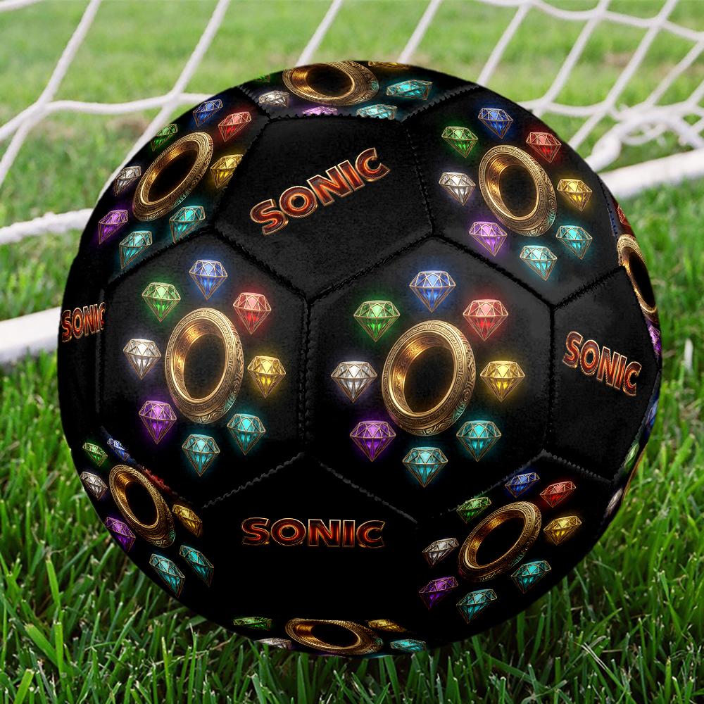 1pc Sonic the Hedgehog Football Soccer Ball Size 5 Indoor Soccer Ball Fashion Colorful Backyard Game -Great For Sports Fans Gift HE37