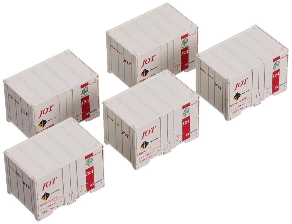 KATO N Gauge UR19A Container, Japan Oil Transportation, Red Stripe, Set of 5, 23-574, Model Railroad Supplies