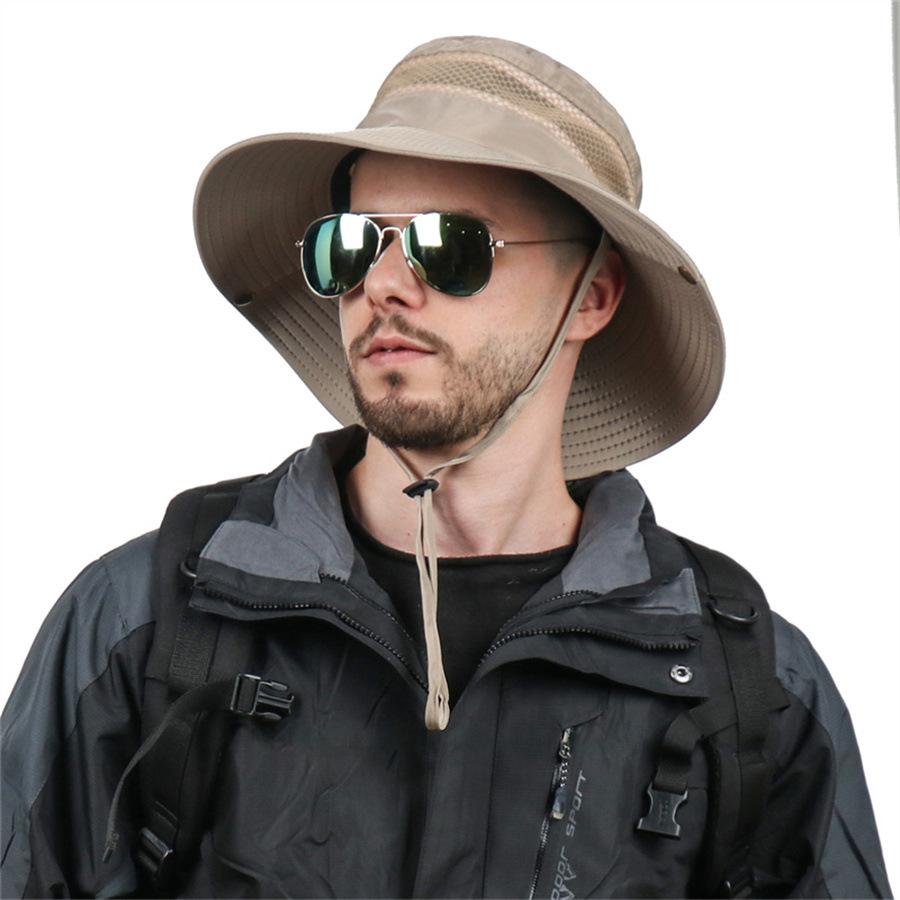 New men's and women's bucket hat big edge sun hat outdoor mountaineering sun protection fishing hat quick drying sun hat