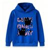 Kids Boys Girls Hoodie Sweatshirt, Cute Fluffy Black Cat Print Pullover, Casual Long Sleeve Loose Fit Hooded Tops for Daily Street Wear