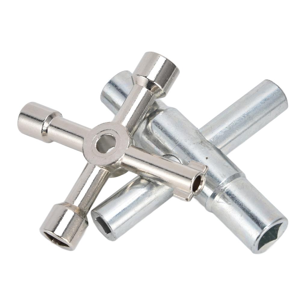 2 szt. Klucz do zaworu czerpalnego 4-kierunkowy Trwały Mały Kompaktowy Przenośny Wygodny Praktyczny Obrotowe Śruby do