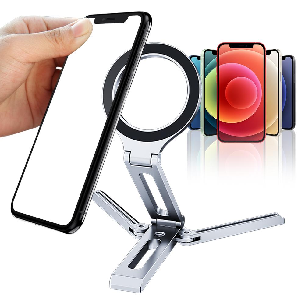 Magnetic Folding Phone Holder Multifunctional Foldable Phone Stand Smartphone Desk Stand for Cell Phone Video Recording Travel