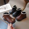 Sweet Children's Lace Bordered PU Leather Boots British Style Autumn Girls Ankle Boots Trend Princess Platform Shoes H09292