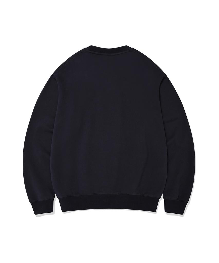 WACKY WILLY Color Logo V-Neck Sweatshirt Navy