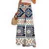 Women's Printed Wide Leg Pants With Pockets High Waist Drawstring Loose Casual Pants