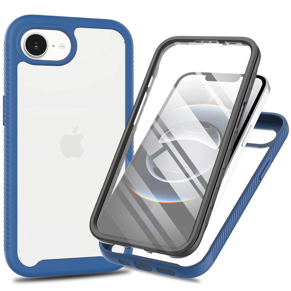 For iPhone 16e Case PC+TPU Phone Clear Back Cover with PET Screen Film