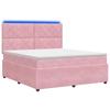 LED Box Spring Bed with Mattress Pink 140 X 200 Cm Velvet
