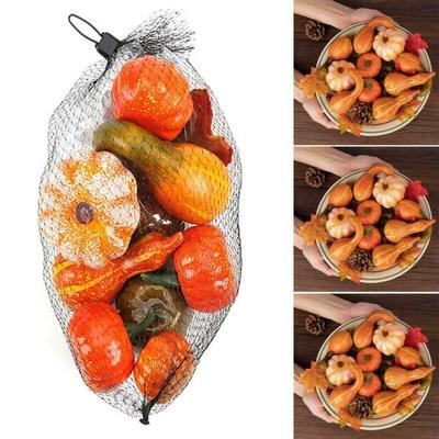 50Pcs Artificial Simulation Mini Foam Pumpkins Ornaments Halloween Thanksgiving Harvest Fall Wreath Banquet Home Decorations
