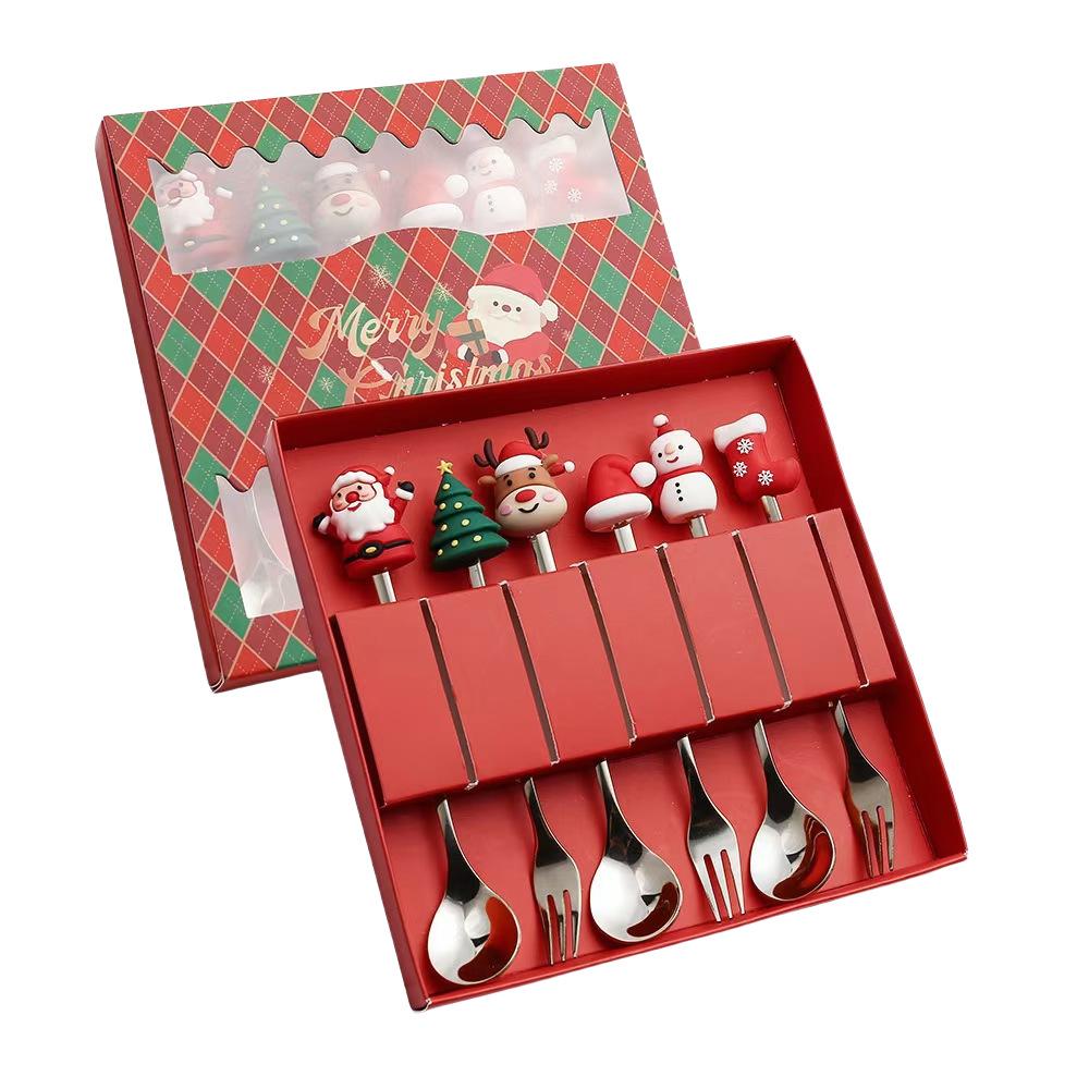 4/6pcs Stainless Steel Spoon Fork Set Gold Silver Coffee Tea Spoon Creative Tableware  Birthday Gift