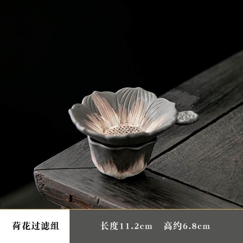 

Винтажный керамический фильтр-набор Цельнокерамический интегрированный чайный фильтр Чайный сепаратор Фильтр Чайная церемония Кунг-фу Чайный фильтр