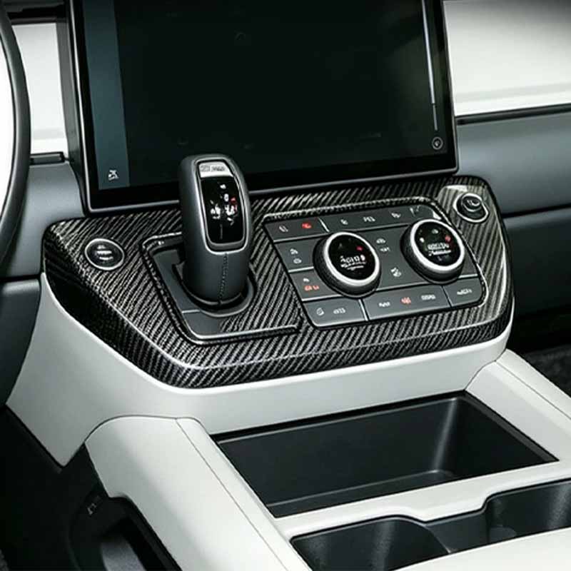 For Land Rover Defender 90 110 130 2026+ Real Carbon Fiber Car Console AC Gear Shift Panel Cover Trim Car Interior Accessories