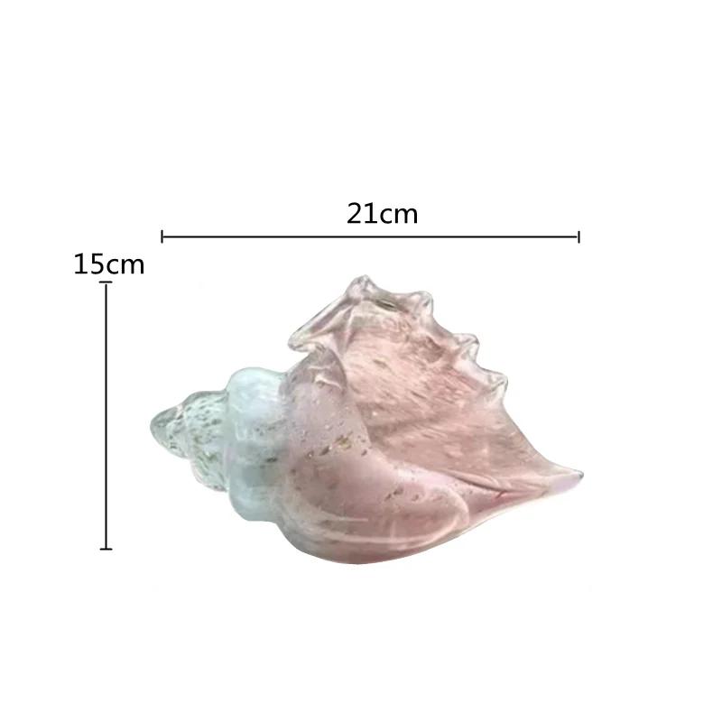 Transparente Glasmuschel Bunte Muschel Statue Modernes Design Skulptur Handwerk Ästhetische Dekoration Ornamente Dekorative Figuren