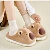 Plush Capybara Slippers Closed Toe Slippers Cute Thermal Home Slippers Comfortable Fluffy Couple Slippers Non-Slip for Men Women