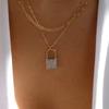 Classic Gold Multilayered Necklace for Women Vintage Silver Geometric Pendant Necklaces Butterfly Choker Jewelry