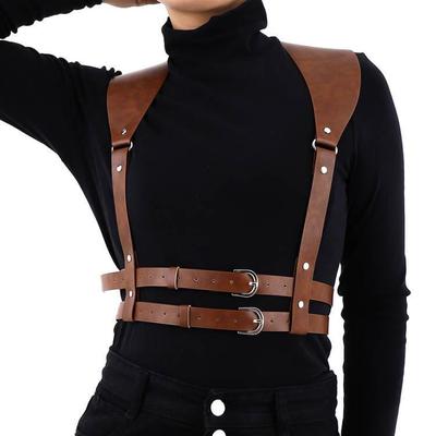 Euro-American Punk Gothic Black Double-Breasted Shoulder Strap Body Shaper
