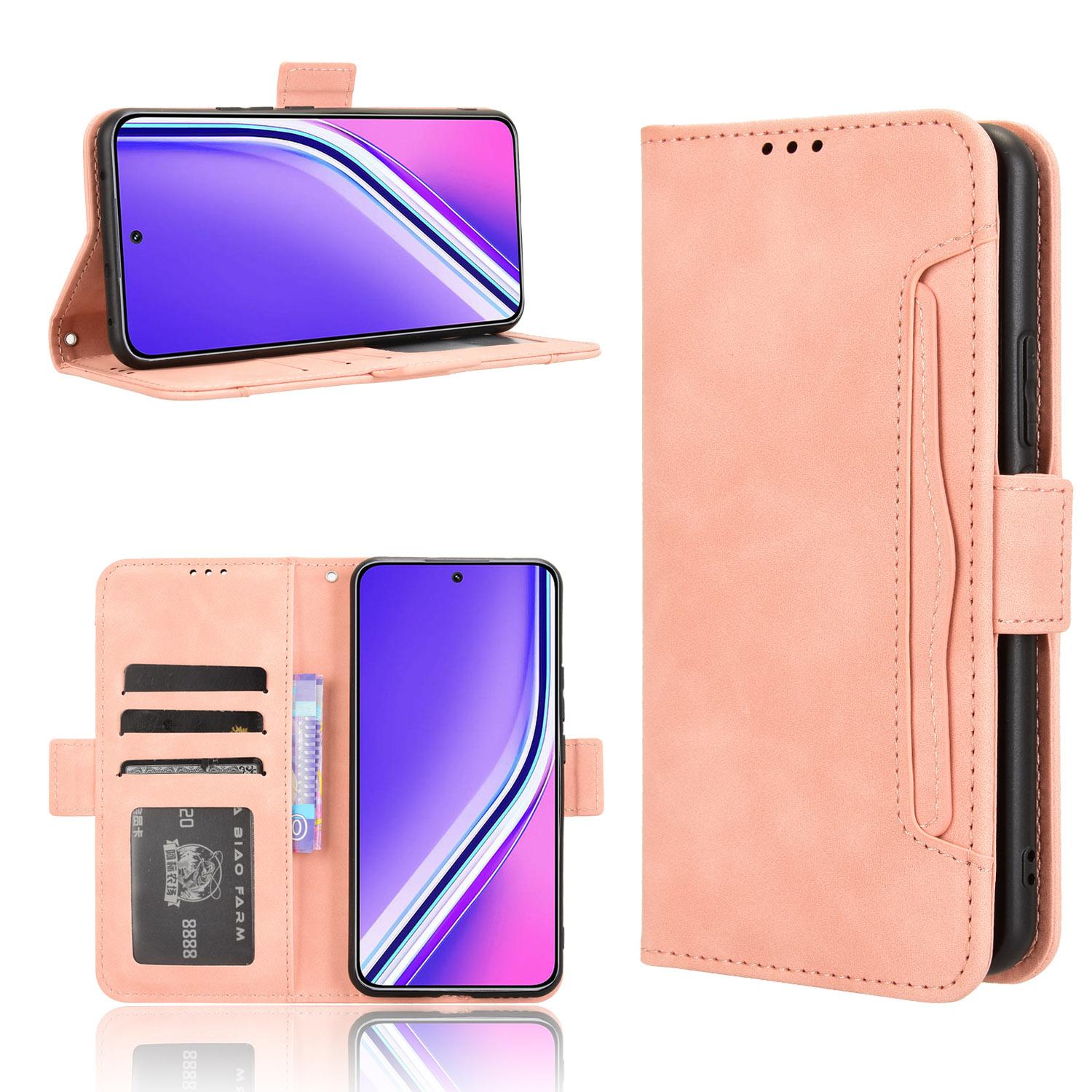 

For Realme P3 Pro 5G Leather Case Phone Wallet Cover with Multiple Card Slots Pink