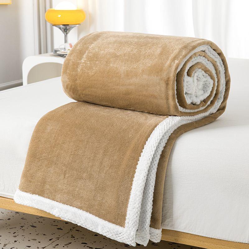 Thick Milk Velvet Double-sided Leisure Blanket Air Conditioning Blanket Towel for Summer Use