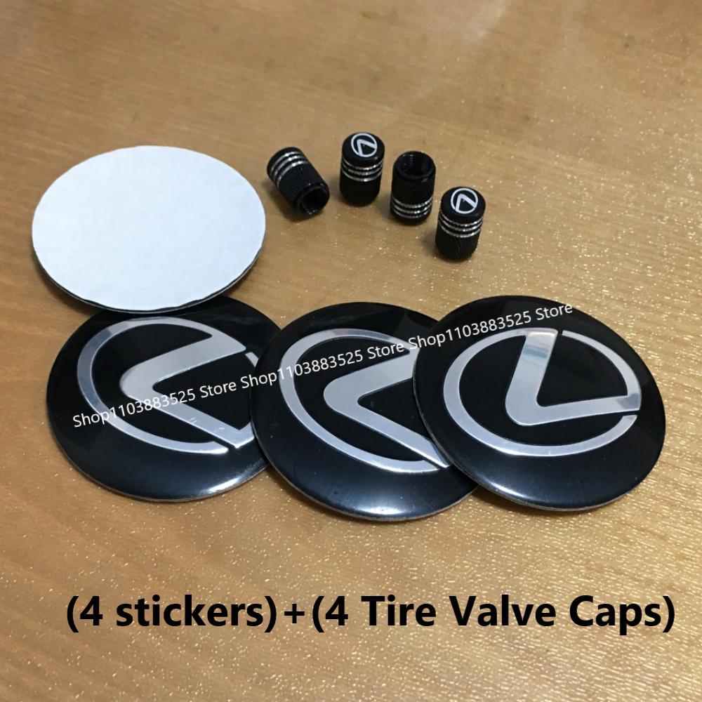 4pcs 56/60/65mm Car Wheels Center Cap Hub stickers For Lexus LS LC RZ RX IS350 ES300 GS350 CT200h GX460 LX570 RX500h NX300 UX260