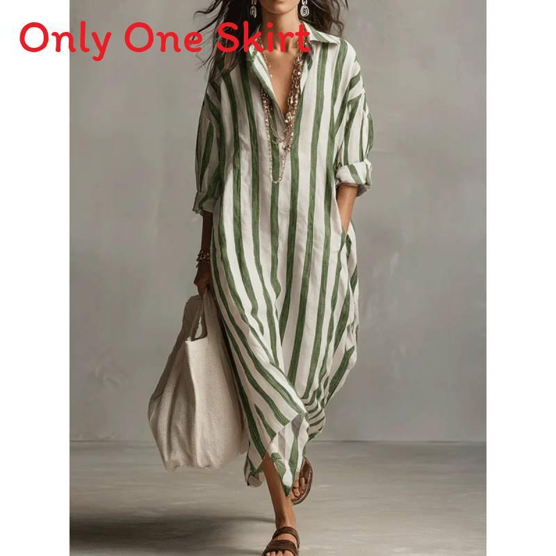 Stripe Shirt Dress With Pockets For Casual Summer Wear
