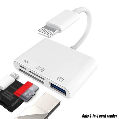 4 In 1 USB OTG Card Reader Compatible SD/TF Card Camera Memory For iPhone Samsung  Xiaomi Fast Charging Ios Type C Port