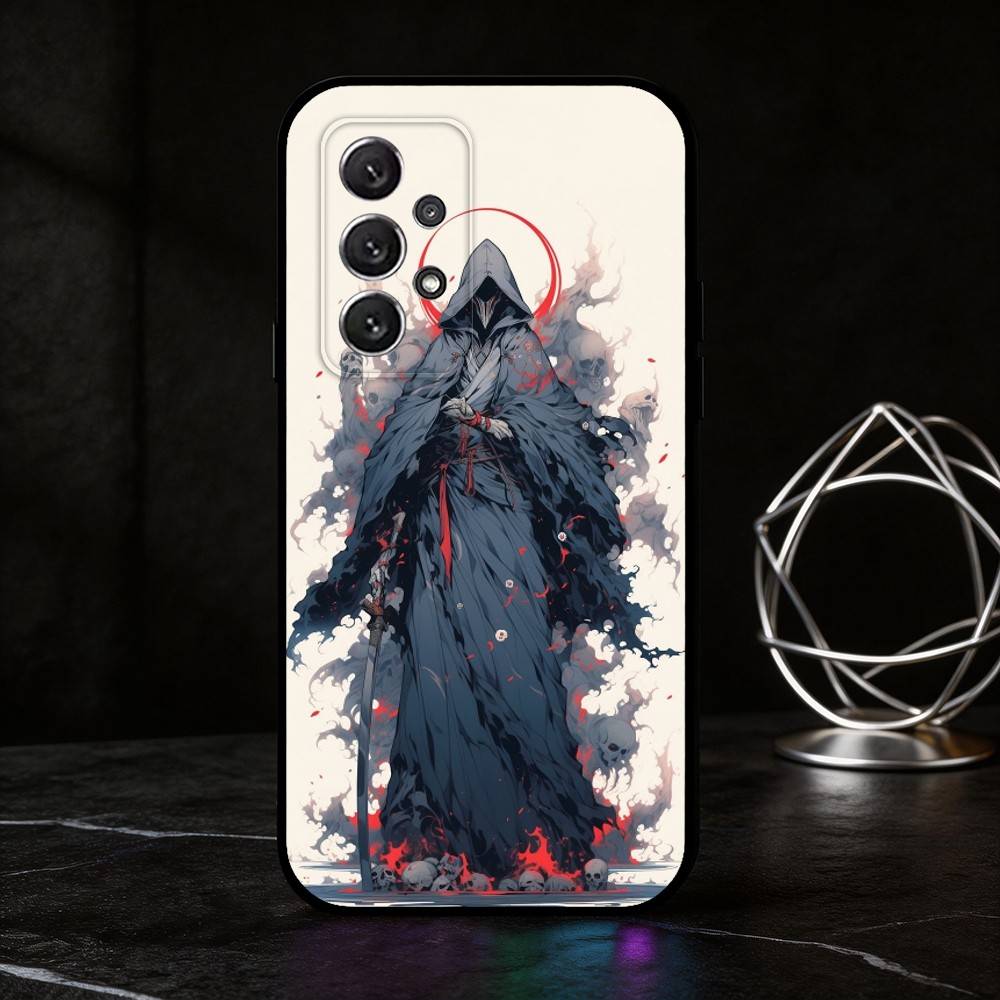 

D-Death and skeleton phone Case For Samsung S25,24,21,22,23,30,Ultra,20,Plus,Fe,Lite,Note Soft Black Cover Samsung S20plus5G