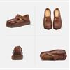 Johnature Square Toe Thick Soled Comfortable Commuter Women's Shoes Retro Genuine Leather Flats
