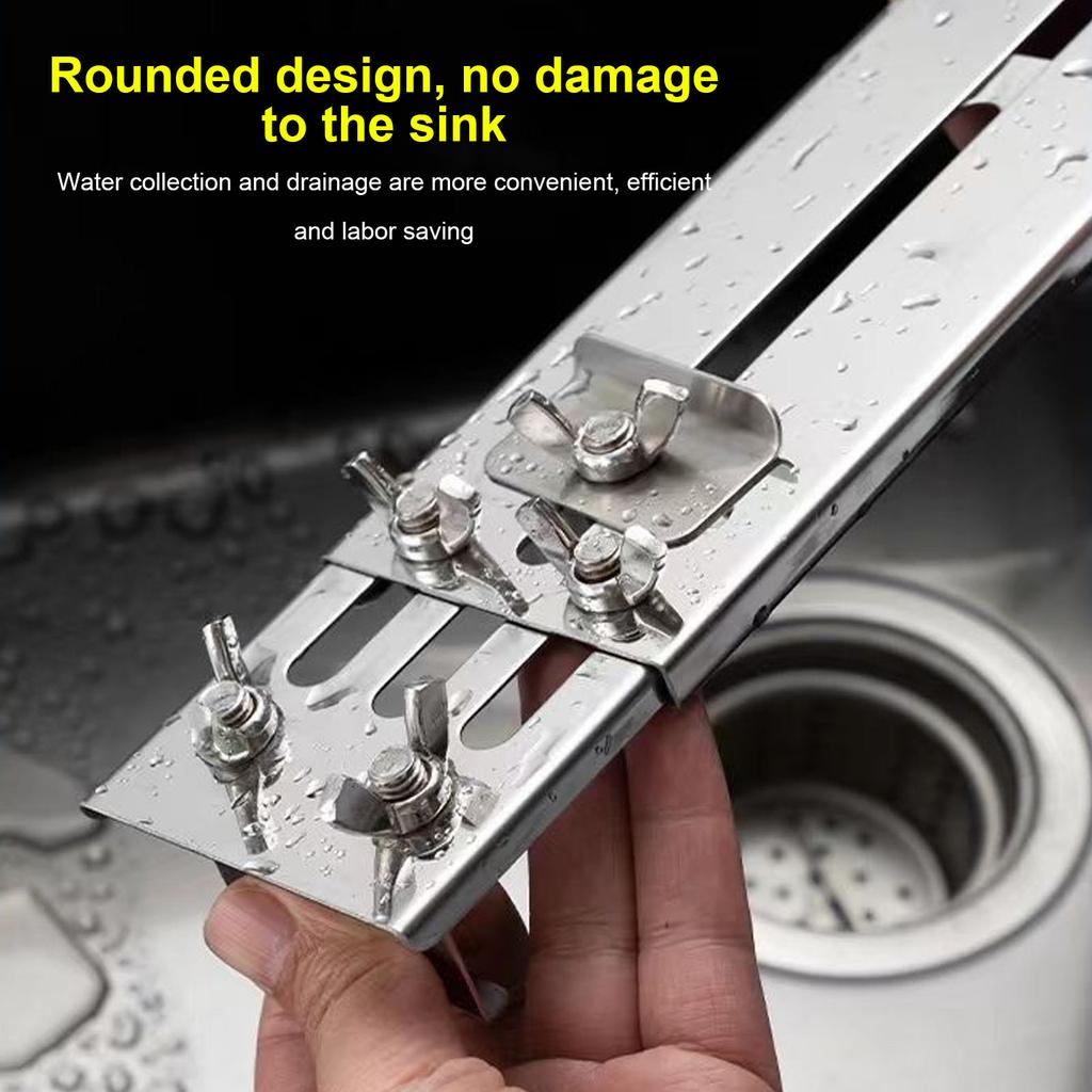 Sink Whetstone Holder 304 Stainless Steel Adjustable Sharpening Stone Base with Wing Nut for 32.5-43cm Sinks 7-23.5cm Whetstones