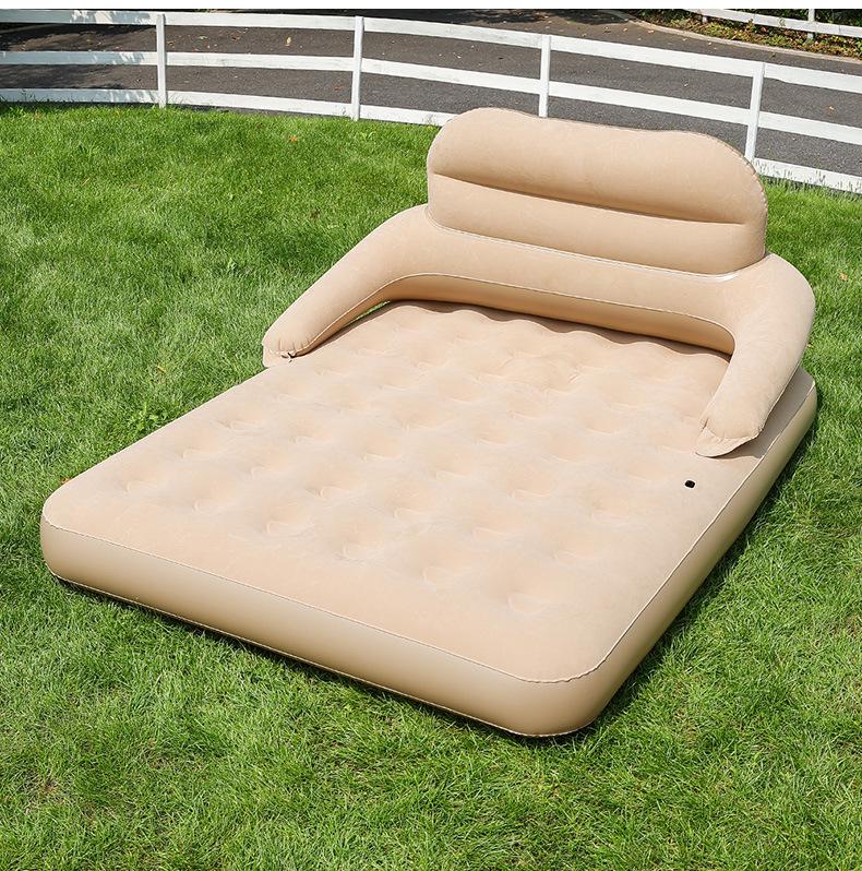 Popular Outdoor PVC Inflatable Mattress with Detachable Backrest Sofa Bed