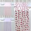 Butterfly Pink Purple Mesh Table Runner Sheer Voile Dining Table Decor For Romantic Wedding Engagement Anniversary Party Decor