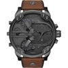 DZ7413 relógio masculino Pulseira marrom Mostrador preto 57mm + caixa