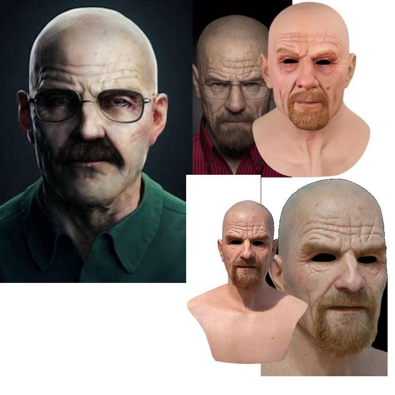 Breaking Bad Mască Albă Latex Cap Chel Bătrân Halloween Cosplay Recuzită