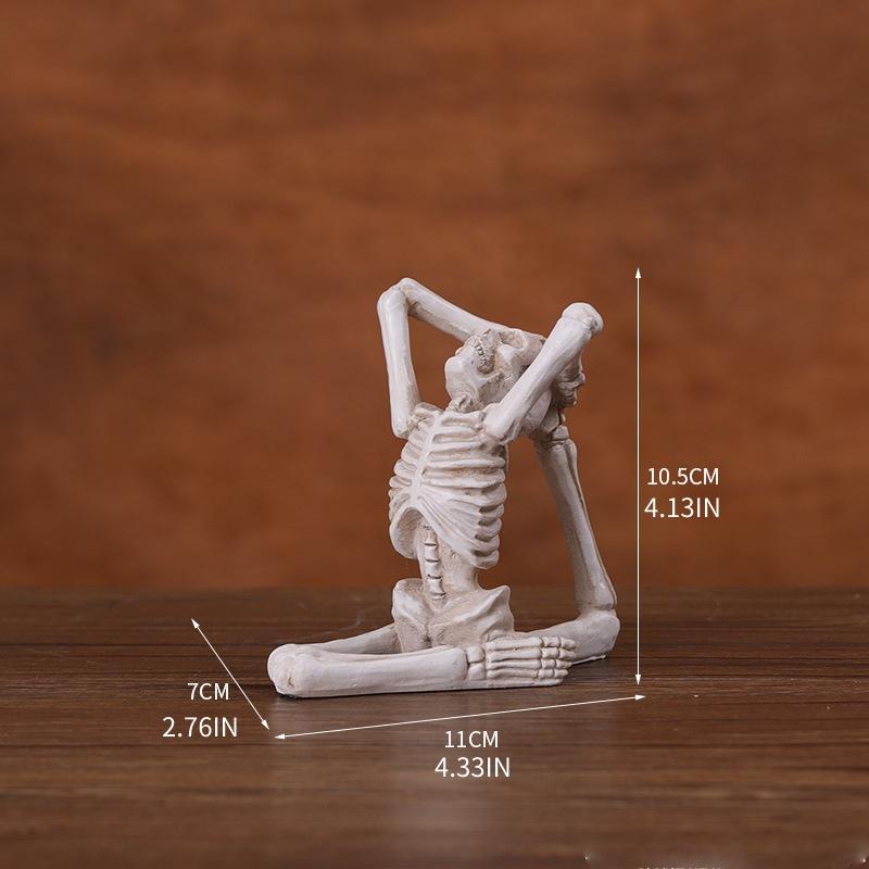 Geisha Halloween Skull Yoga Mini Ornament European Style Resin Craft Decoration