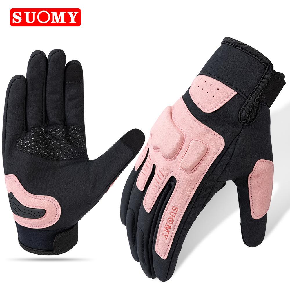 

Knight gloves touch screen anti-drop breathable men s and women s cycling gloves M рожевий