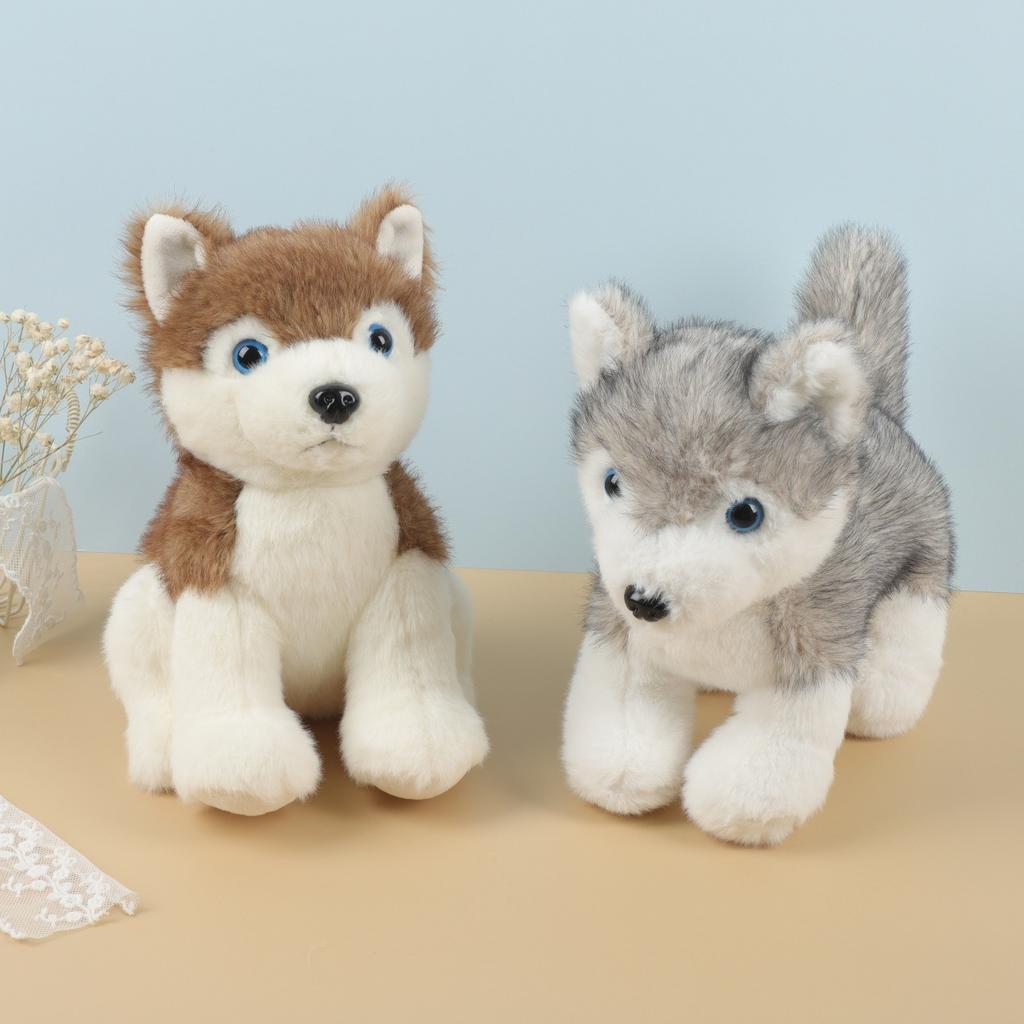 Cute Simulation Puppy Dog Doll Plush Toy Husky Doll Children Soothing Rag Doll Girl Birthday Gift