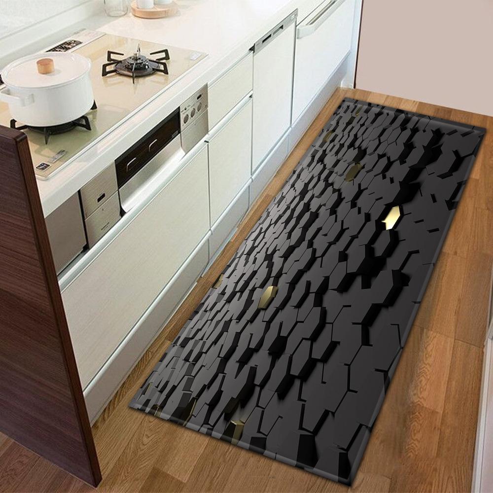 Entrance Door Mat Kitchen Bedroom Carpet Non-slip Floor Corridor Balcony Carpet Modern Printed Pattern Floor Mat