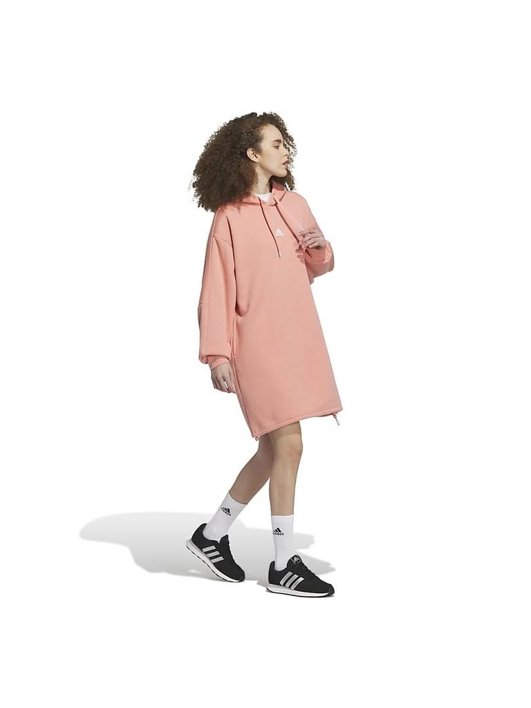 Adidas Wonder Clay Dress Wording Fleece Hooded IEH70 Women's (IK9889) J/S, Loose-Fit Tunic,