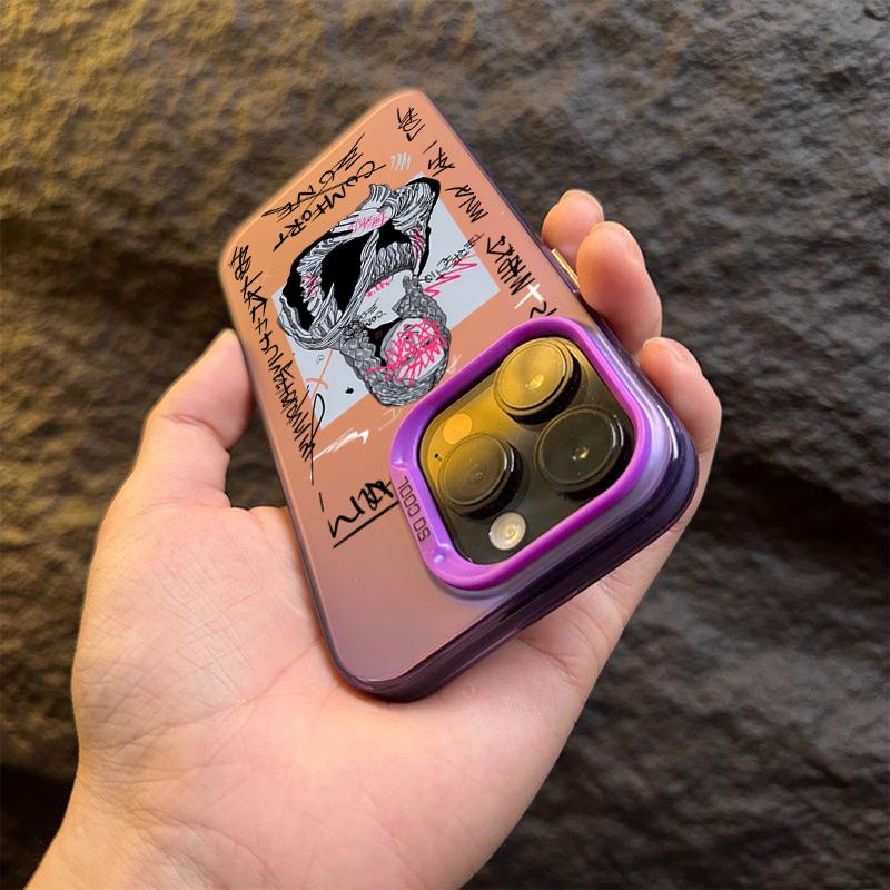 Graffiti Great Art Aesthetic David Mona Lisa Electroplate Silver IMD Case For iPhone 15 14 13 12 11 16 Pro Max XS 7 8 Plus Cover