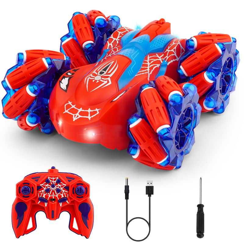 360° Flip Remote Control Stunt Car with Lights, Music, Gesture Sensing & Four-Wheel Drive
