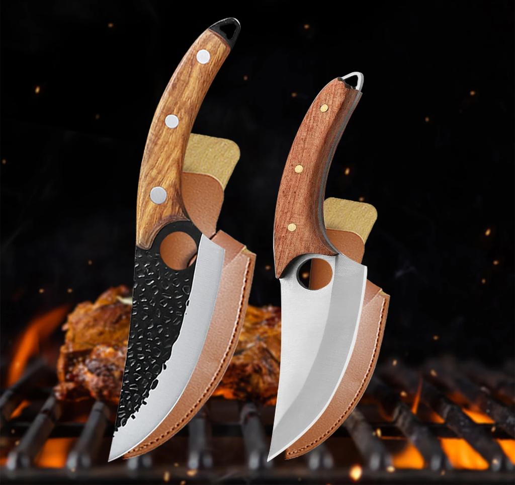 WXCOO Stainless Steel Meat Cleaver Knife Kitchen Sharp Boning Household Fruit Paring BBQ Knife Wooden Handle Kitchen Supplies