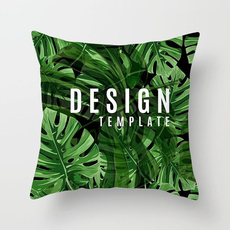 Summer Tropical Floral Cushion Cover Home Decor Office Sofa Pillowcase Green Plant Throw Pillowcase