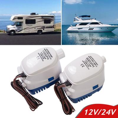 Automatisk Båt Sänkbar Länspump 12V 24V Volt DC Elektrisk Marin Vattenpump Liten Automatisk 600GPH 750GPH 1100GPH Med Strömbrytare