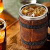 600ml Viking Wood Style Beer Mug Christmas Gift Simulation Wooden Barrel Cup Double Wall Drinking Mug Metal Insulate Bar Kit